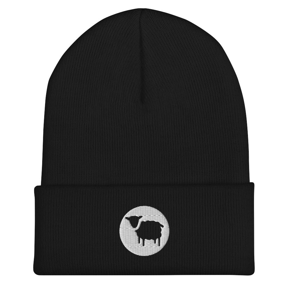 Sheep Cuffed Beanie - Black