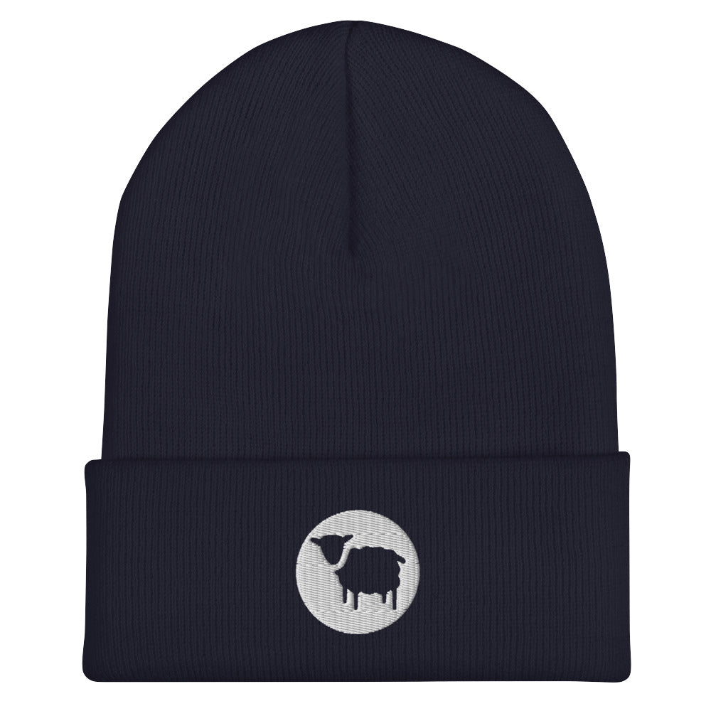 Sheep Cuffed Beanie - Navy